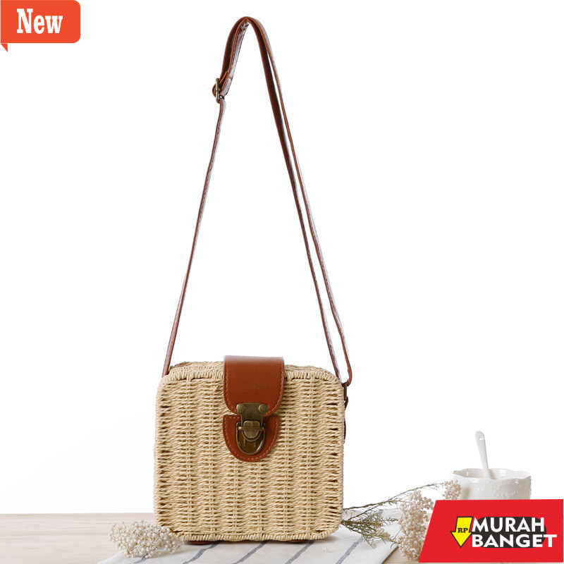 tas spesial lebaran- [BAGS]Women Bags Tas Rotan Wanita Tas Slempang Sling Bag Rajut 10203