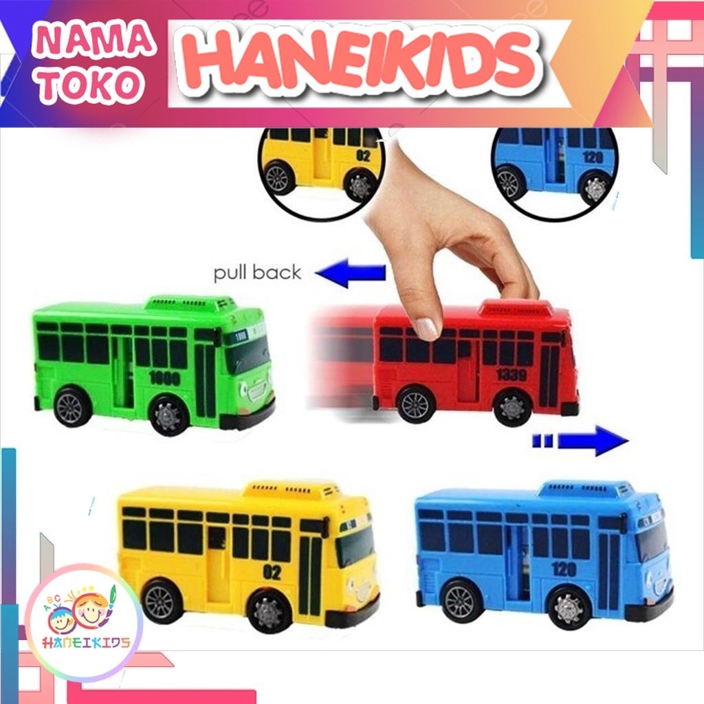 MAINAN BUS TAYO SLIDING DOOR 9 cm / mobil bus bisa pullback / PINTU BISA DIGESER / mobil mainan bus 