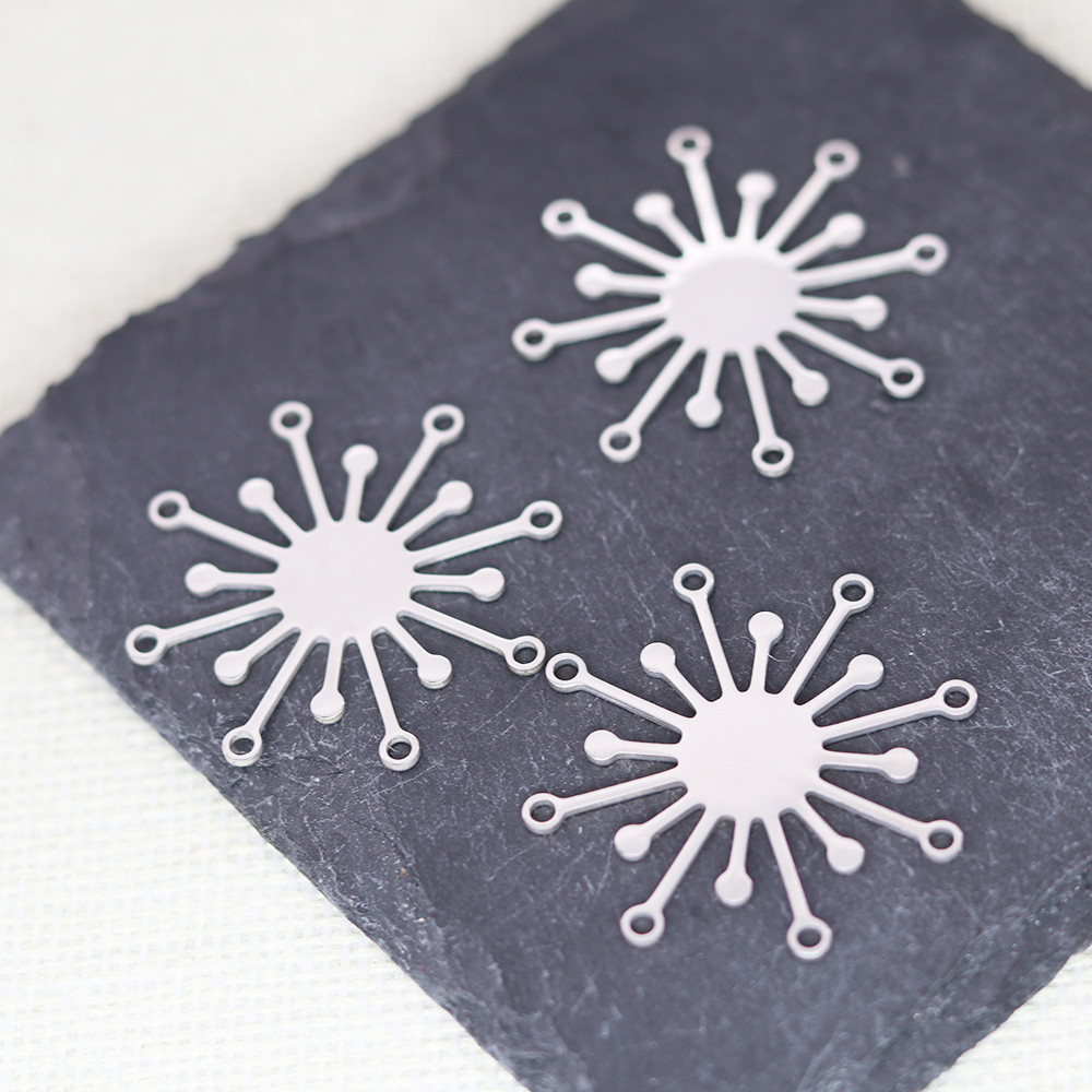 3 Buah Liontin Bunga Matahari Jimat Kalung Anting-Anting Temuan Perhiasan Membuat Persediaan DIY Aks