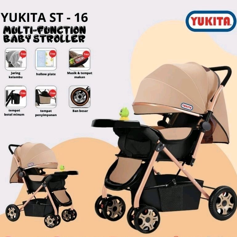 ⭐Moo Baby⭐ Stroller bayi anak Yukita ST 16 Stroler kereta dorong troli ada mainan musik