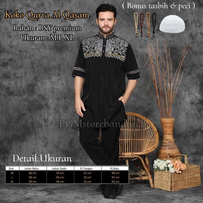 Baju Koko Kurta- Koko qurta pria bordir -Baju Koko bordir pria