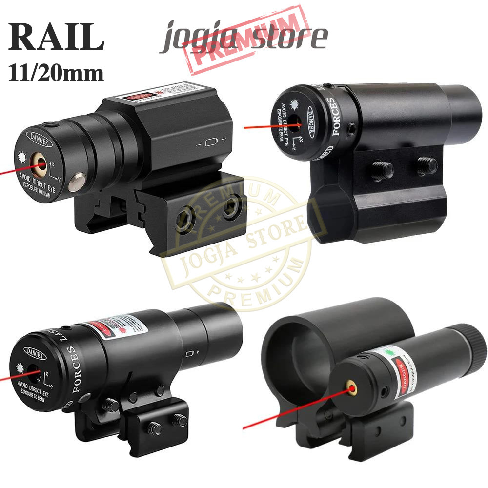Red Dot Sight Laser Gun 11mm 20mm Laser Tembak Angin Siang Malam Laser Merah Dot Scope Tembak