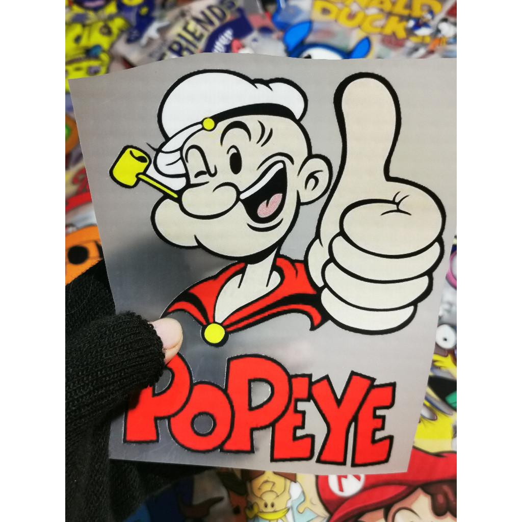 

DTF POPEYE TINGGAL PRESS UNTUK TOPI KAOS TOTEBAG