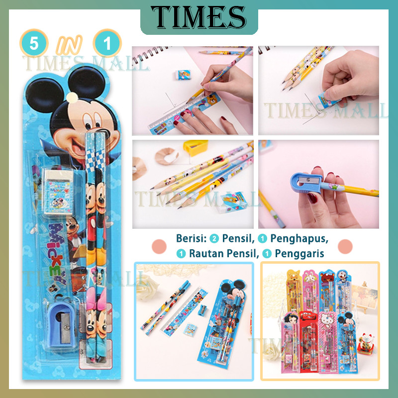 

Stationary Set 5 In 1 Karakter/5 In1 Pensil Set Tulis Anak Lucu/Set Alat Tulis Sekolah 5 In 1 Karakter Lucu/Paket Alat Tulis 5 In 1