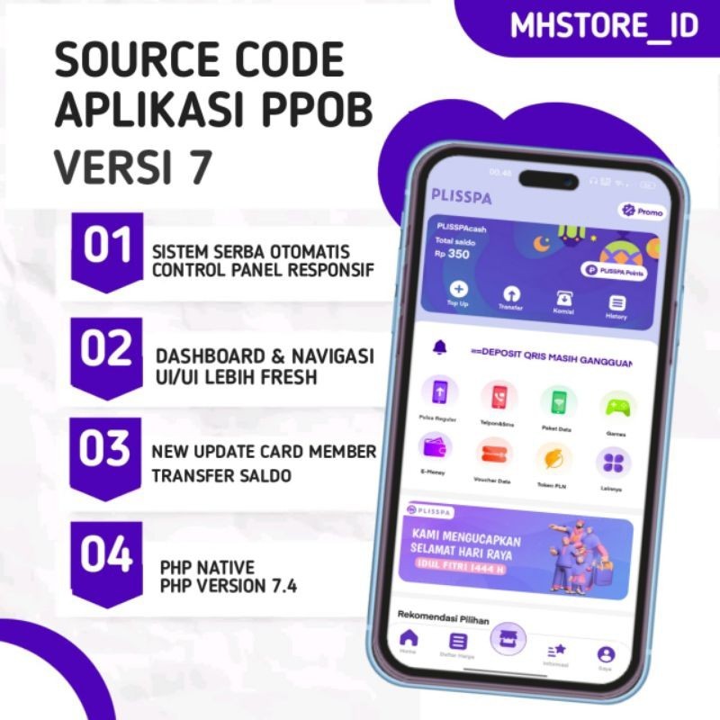 SOURCE CODE PPOB V7  TAMPILAN BARU | APLIKASI PULSA | APLIKASI PPOB