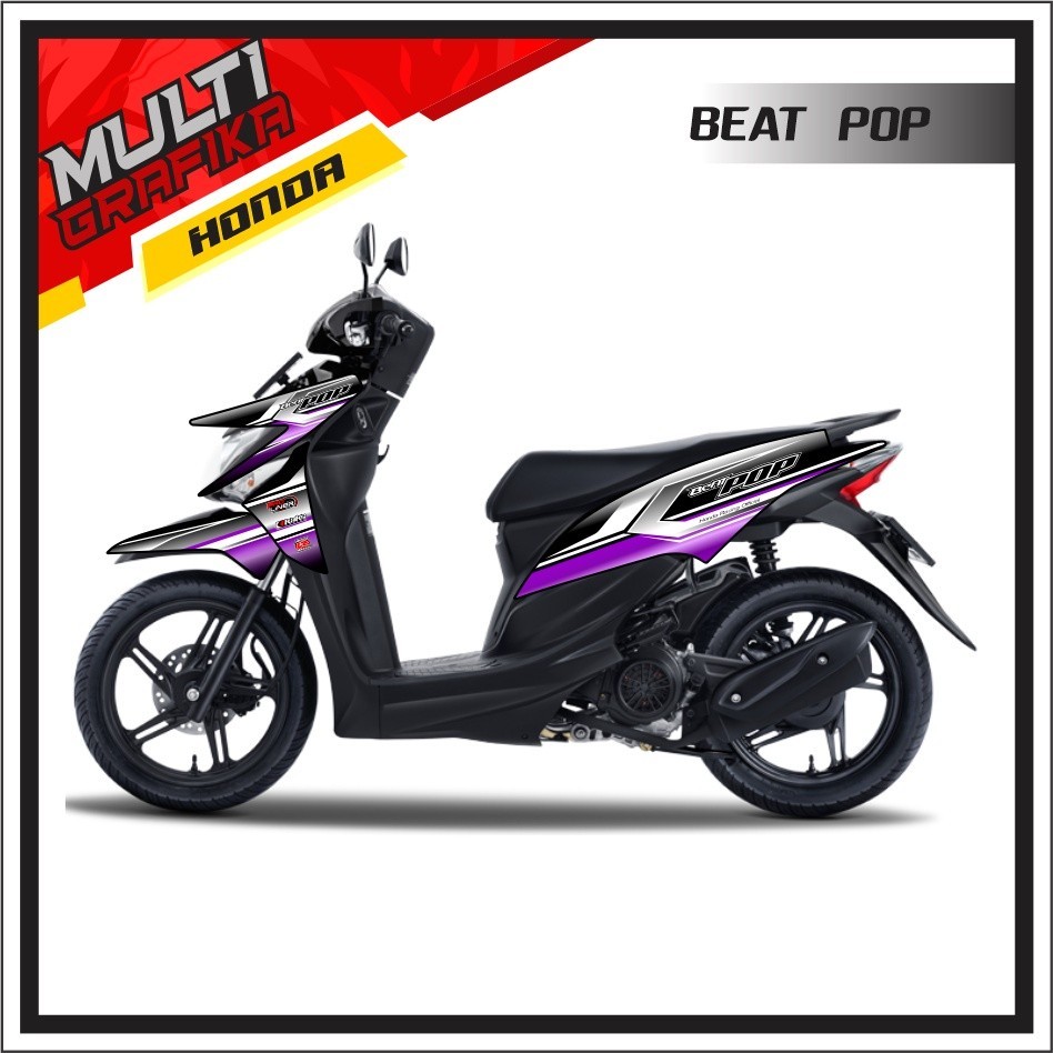 Striping Stiker BEAT Pop Variasi Aksesoris Emblem Motor Honda BEAT POP  Injeksi 2014 2015 2016