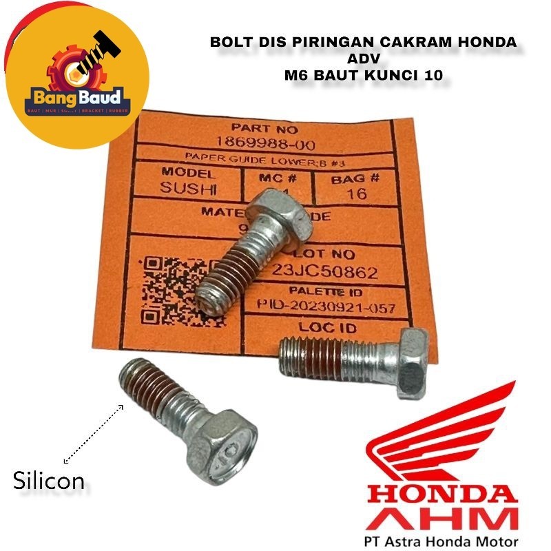BAUT 10 M6 DIS PIRINGAN CAKRAM HONDA ADV 150 ORIGINAL