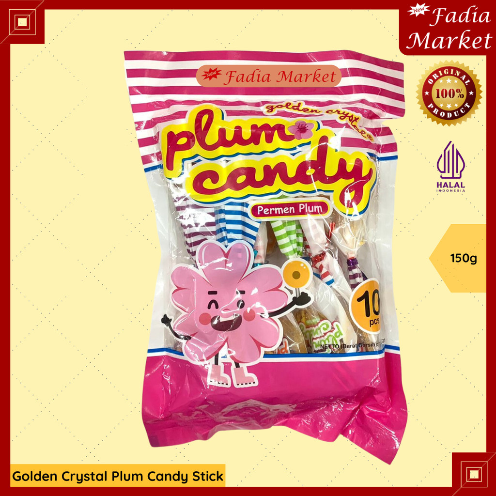 

Golden Crystal Plum Candy Permen Kiamoy Kiamboy Madu Stick Tangkai 150g