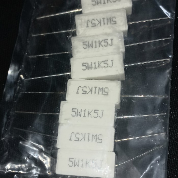 

R kapur 1k5 1,5K 1.5K 1,5 1.5 k 5w 5watt 5 watt Resistor balok kilo F Fajar elektro 2