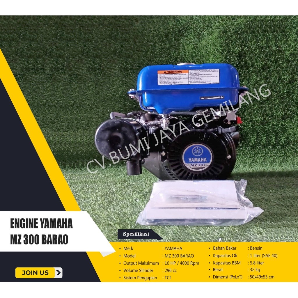 MESIN PENGGERAK SERBAGUNA / ENGINE YAMAHA MZ 300 BARAO