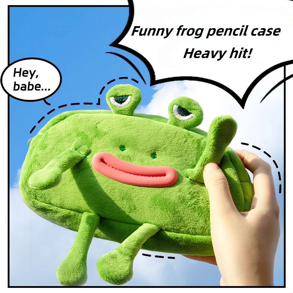 

[COD]Tempat Pensil Lucu Mulut Besar Tas Pensil Katak Anak Sekolah Funny Big Mouth Frog Cartoon Pencil Case