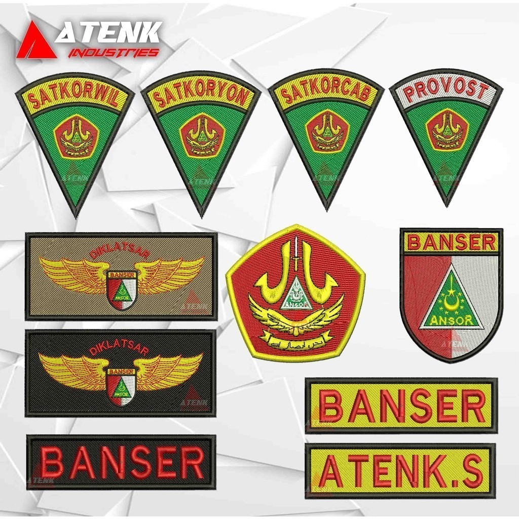 Bordir Bordir Bet Banser Lengkap SATKORCAB SATKORWIL SATKORYON PROVOST NAMA DIKLATSARbisa pesan satu