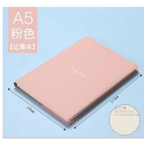 

THOS Notes Notebook Waterproof Cover Leather Buku Catatan Ukuran A5 Isi 100 Lembar - SALMON