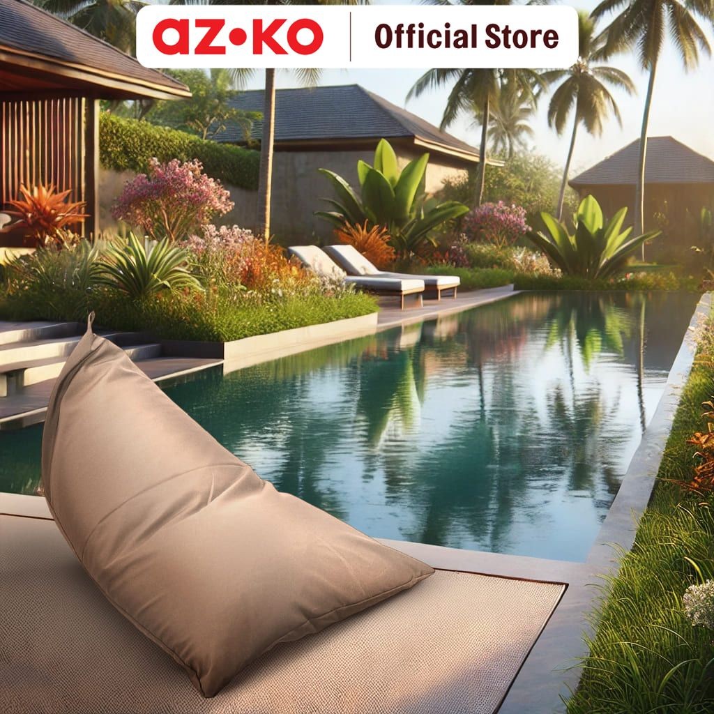 AZKO Soleil Bean Bag Triangle Large - Cokelat Tan Kursi Santai Empuk Tempat Duduk Bean Furniture Rum