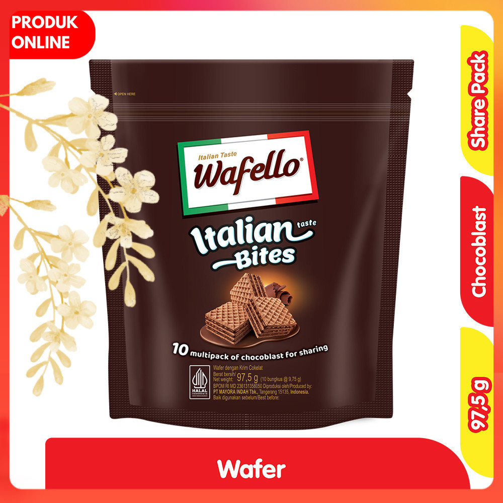 

Wafello Italian Bites Wafer Rasa Cokelat Pouch 97.5 g