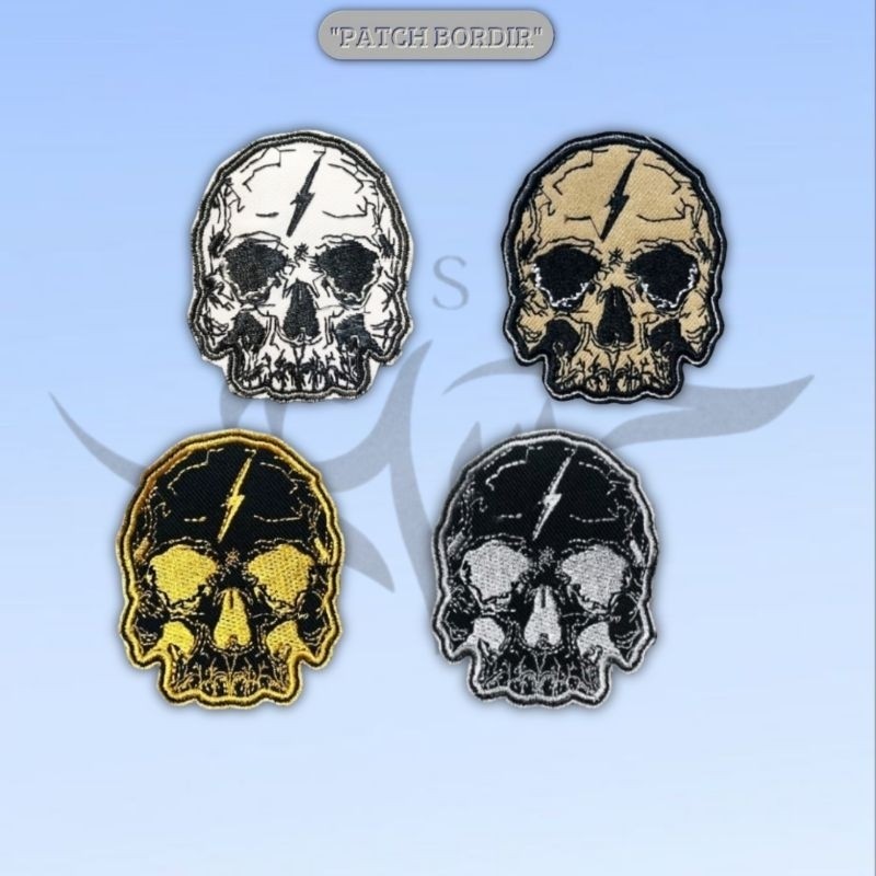 Bordir Patch bordir gambar tengkorak aksesoris jaket termurah