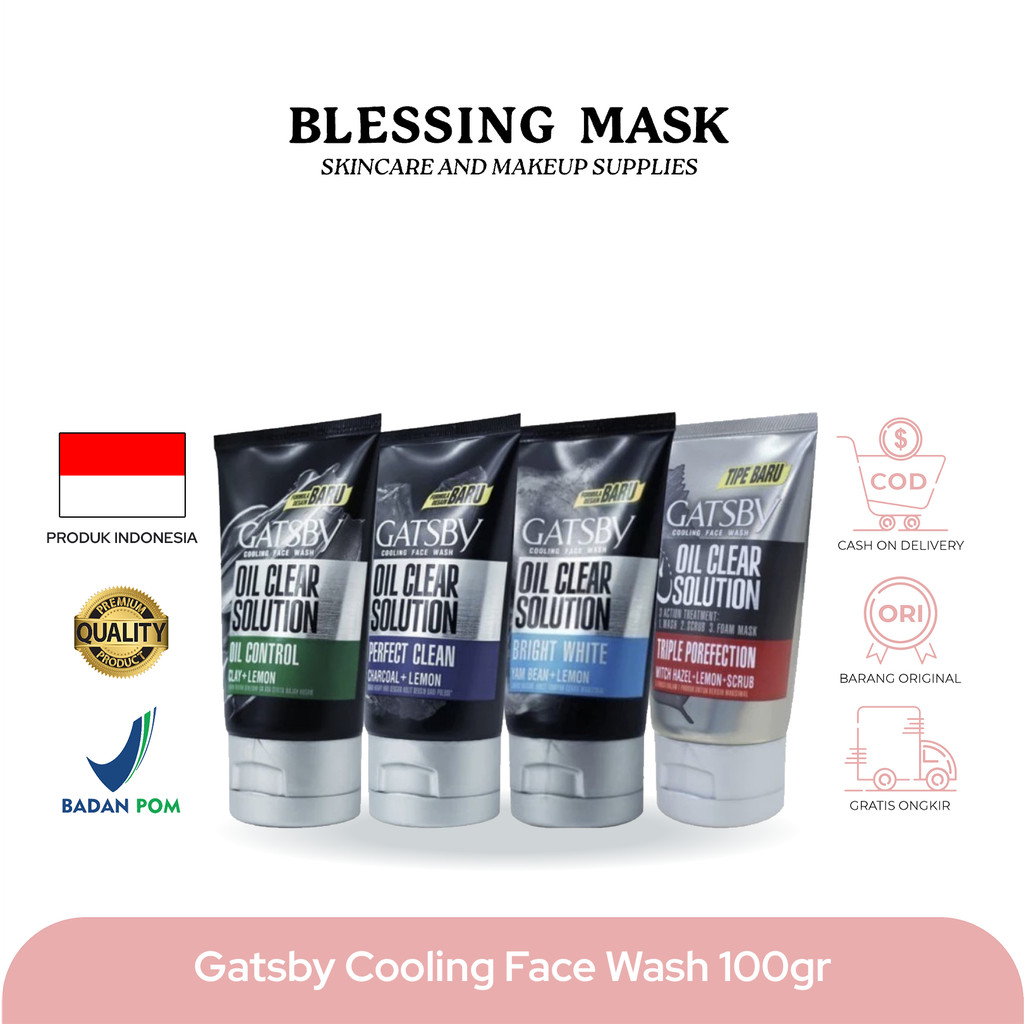 Gatsby Cooling Face Wash 100mL | Facial Foam | Pembersih Wajah Pria
