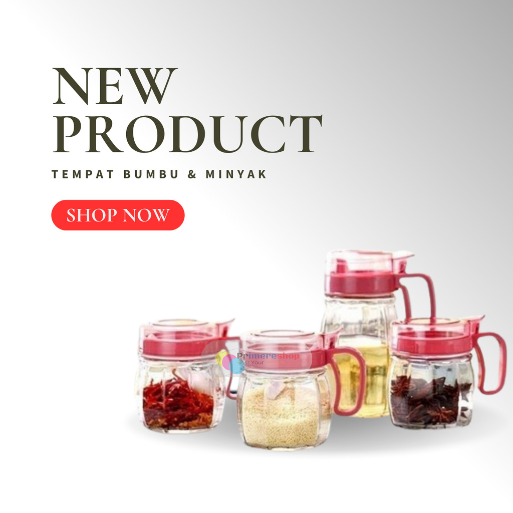 Tempat Bumbu Dapur Botol Set Aesthetic 4 Set