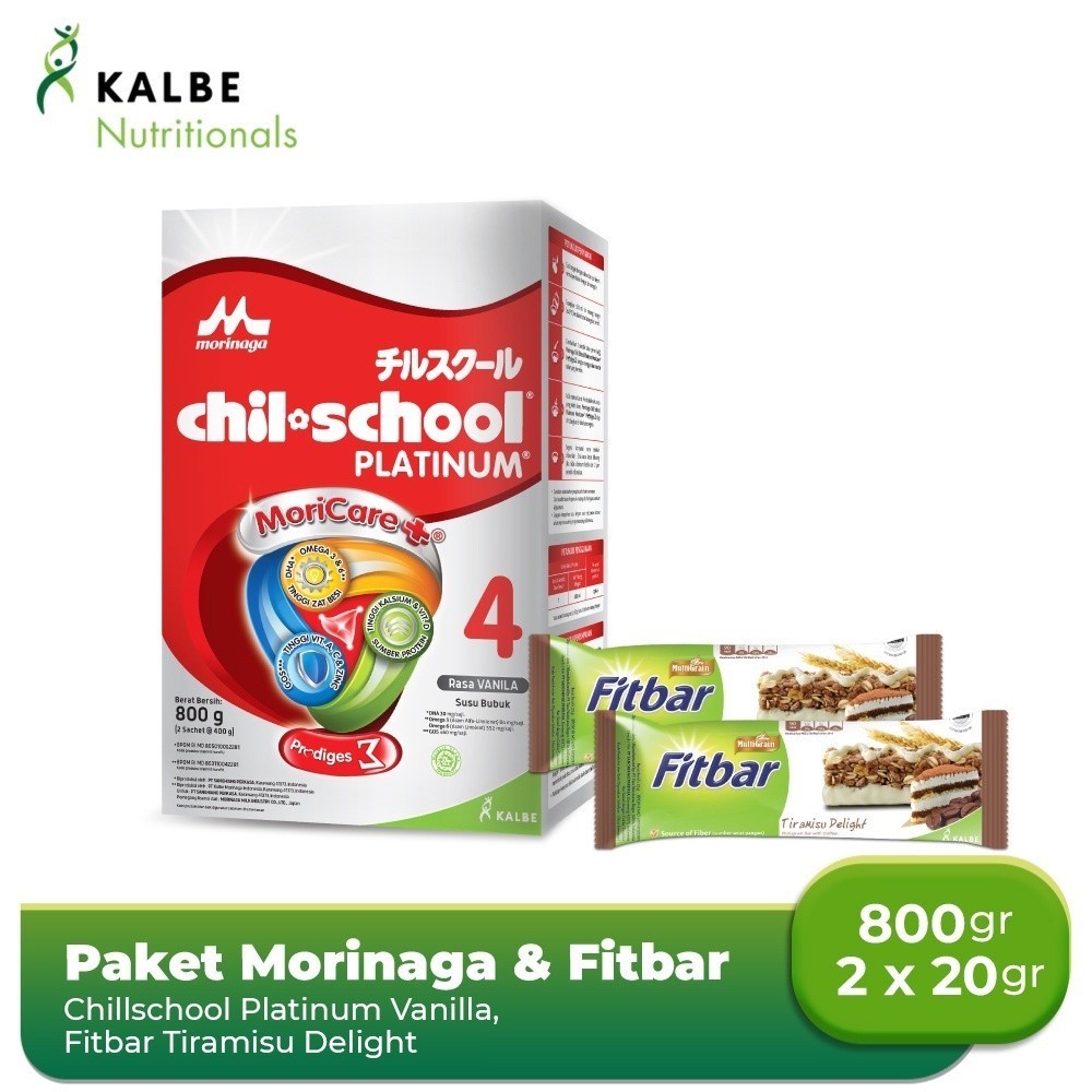 

Paket Morinaga ChilSchool Platinum Vanila 800gr dan 2 Fitbar Tiramisu Delight