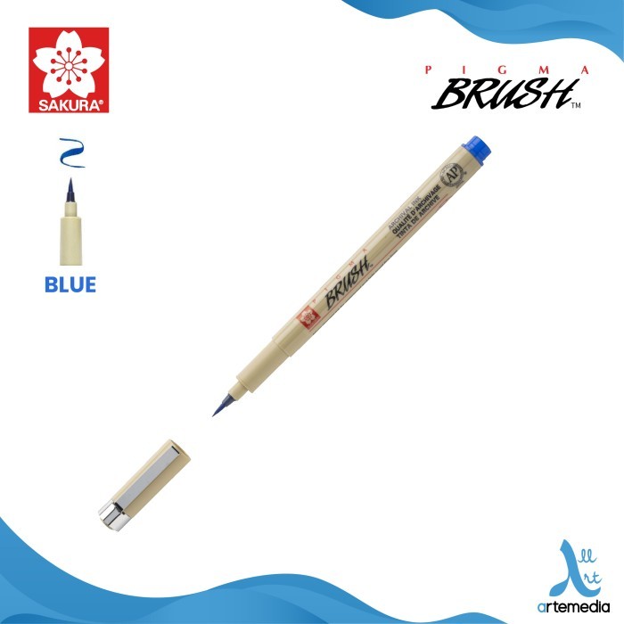 

[TERLARIS] Brush Pen Sakura Pigma Brush Pigment Ink Pena Kuas Warna - BLUE