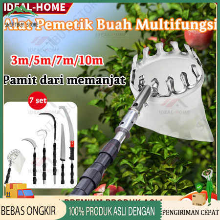 6 in1 6M Tongkat Panjang Untuk Petik Buah /metal fruit picker /galah pemetik buah 10 meter/tongkat p