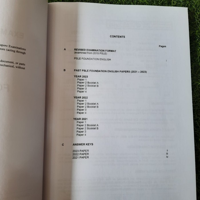 

PSLE 2021-2023 Examination Questions