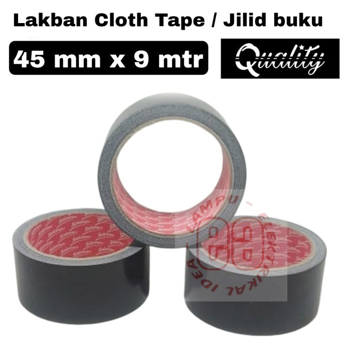 

Lakban Cloth Tape hitam Jilid Buku Solatape Murah Berkwalitas