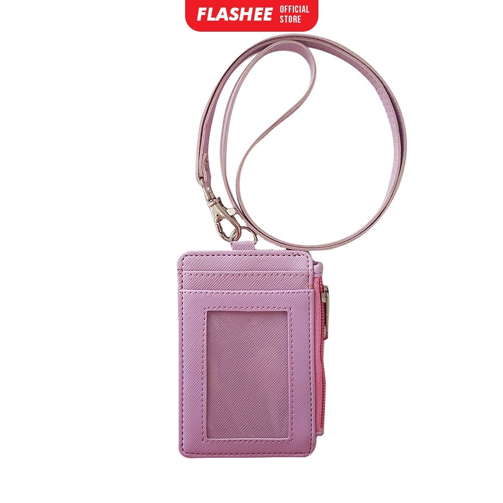 

ID Card Holder Resleting Ungu Lilac Name Tag Seleting ID Card Risleting Name Tag Lanyard Zipper Kulit Sintetis v2