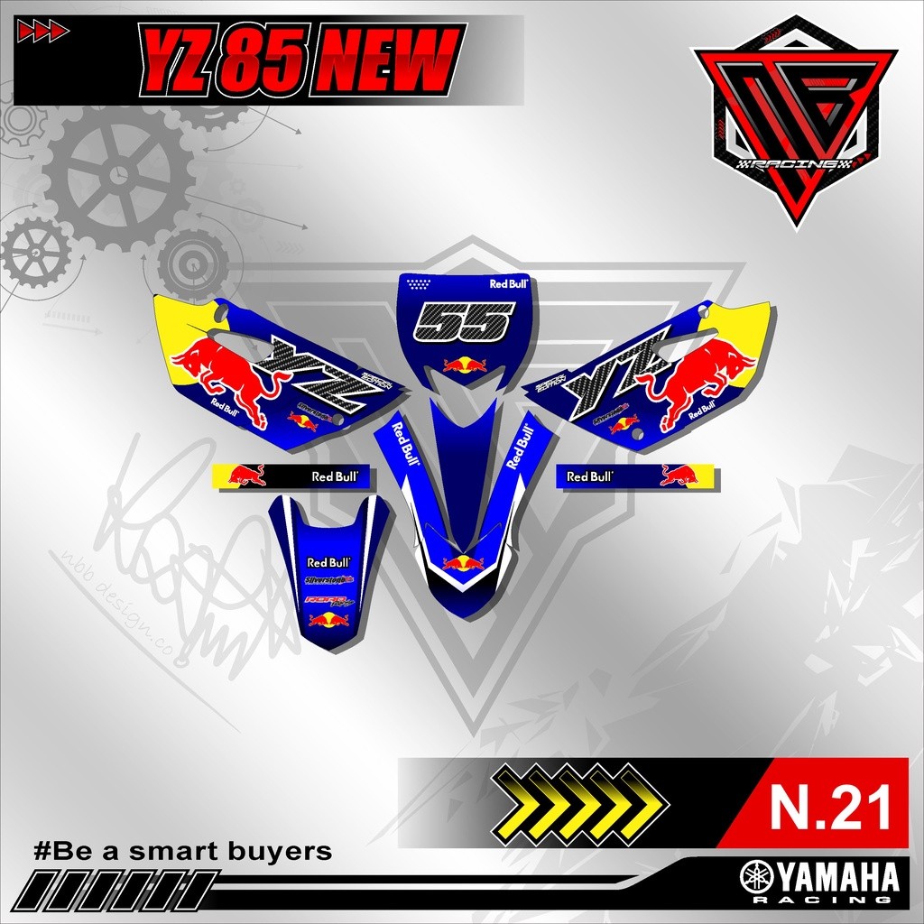 STICKER STRIPING VARIASI DECAL YZ 85 NEW MOTIF RACING TERBARU