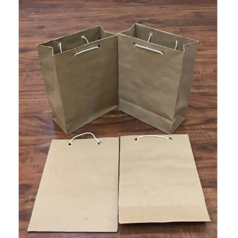 

100 PCS PAPERBAG POLOS UKURAN SEDANG 23x17x6 cm