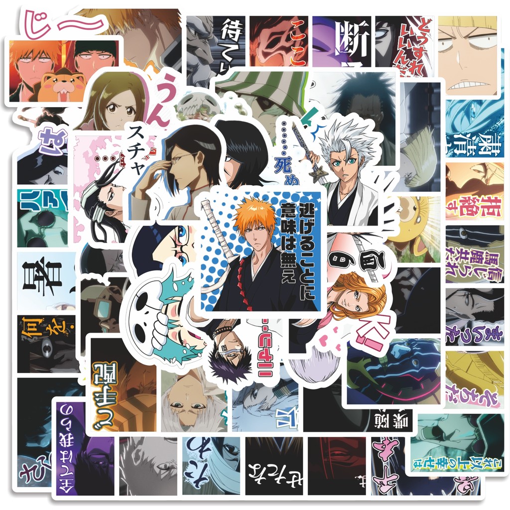 

COD 50 Pcs Stiker BLEACH Japanese Anime V4 Lucu Anti Air Untuk Dekorasi Notebook Sepeda Skateboard Handphone