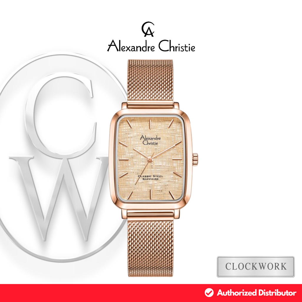 Jam Tangan Pria Alexandre Christie Classic Steel AC 8699 MHBRGRG Rantai Pasir / Mesh Strap Minimalis