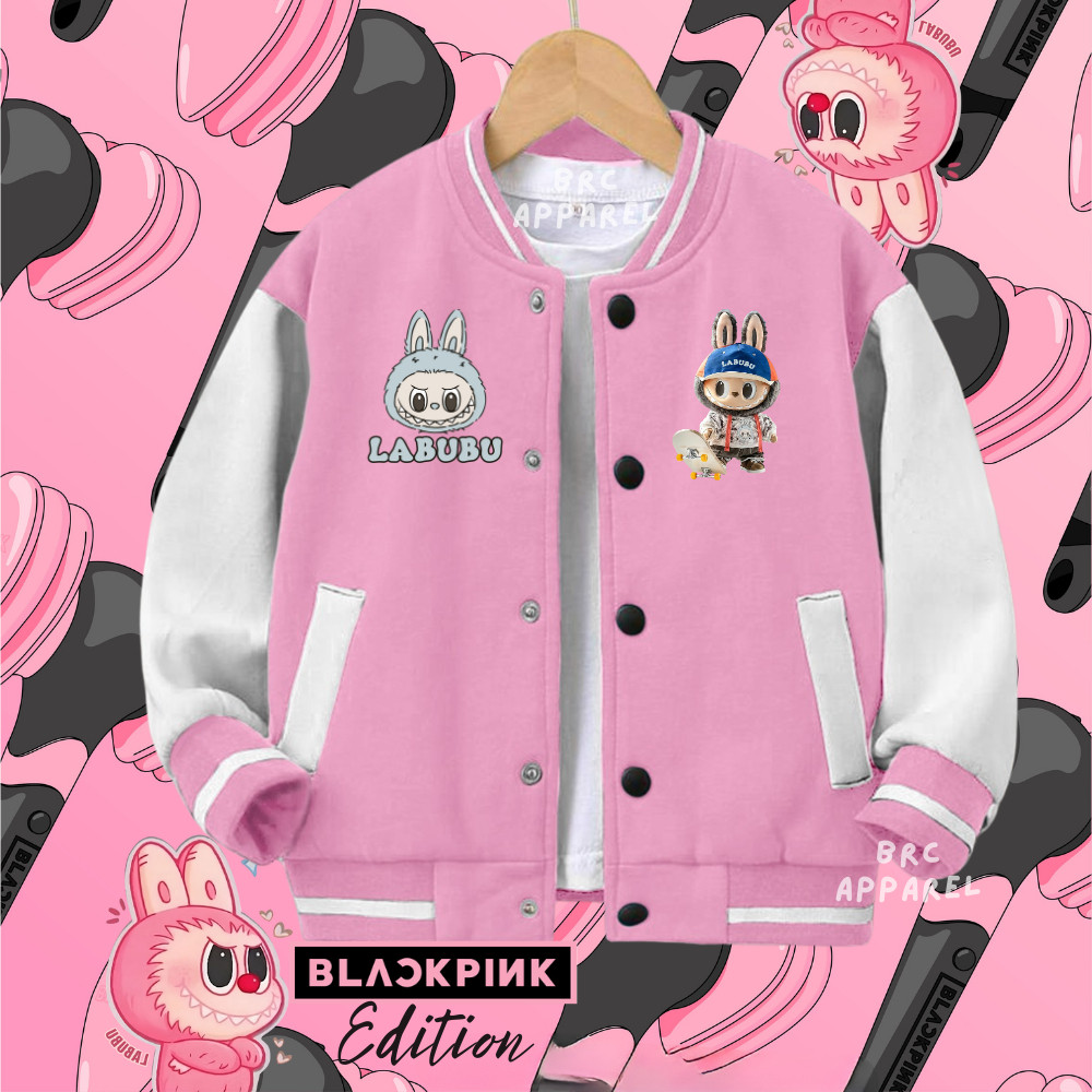 TFHJO634 JAKET ANAK CEWEK COWOK LABUBU JAKET BASEBALL JAKET VARSITY JAKET ZIPPER HOODIE RISLETING UM