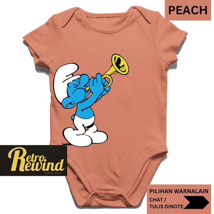 Jumper Bayi KOMIK SMURF 3 Jumper Lucu Pakaian Bayi 0-12 bln