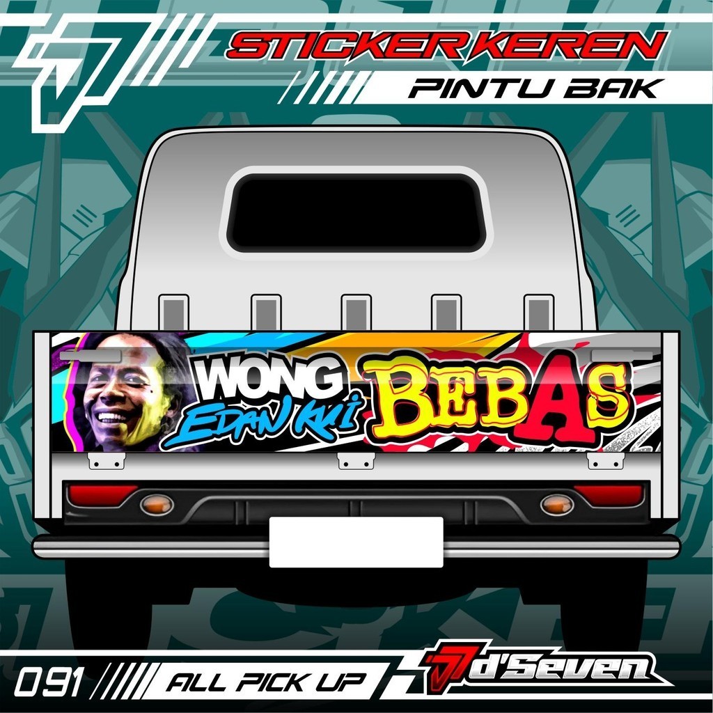 Stiker Pintu Belakang Bak All Pick UP SHODIQ WONG EDAN KUI BEBAS Murah Berkualitas Bisa REQUEST