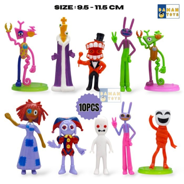 Vincent Action Figure Amazing Digital Circus Pomni Jax Gangle Caine Ragatha - Circus 10 Putih