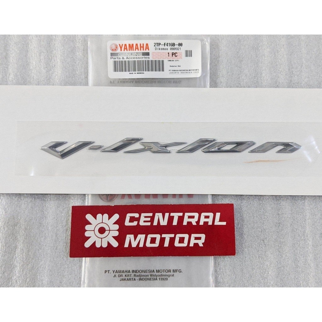 STICKER EMBLEM VIXION V-IXION VIXION TIMBUL SILVER ORIGINAL ASLI YAMAHA 2TP-F416B-00