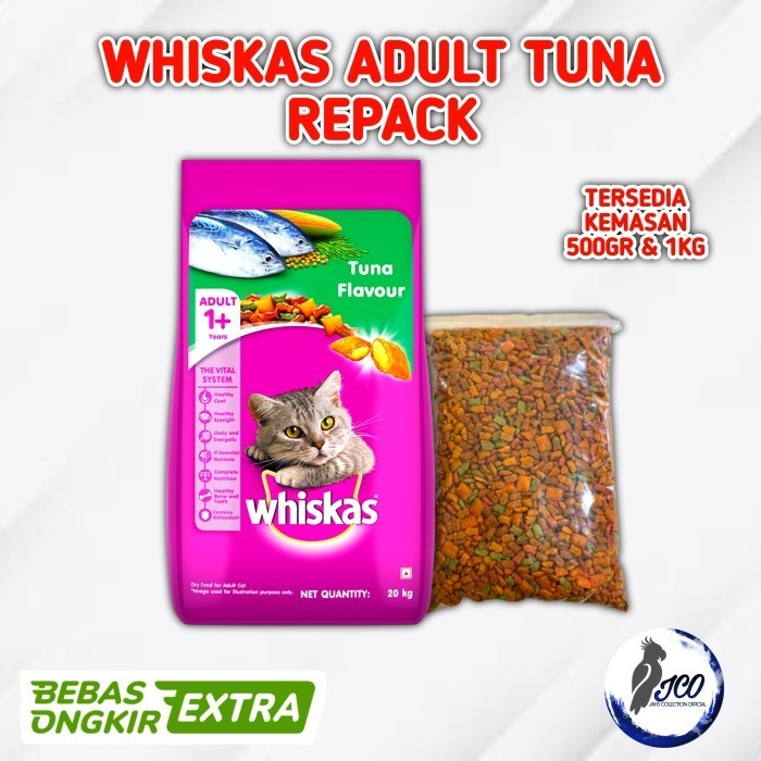 WHISKAS TUNA REPACK 1KG MAKANAN KUCING WHISKAS KERING WHISKAS TUNA 1KG