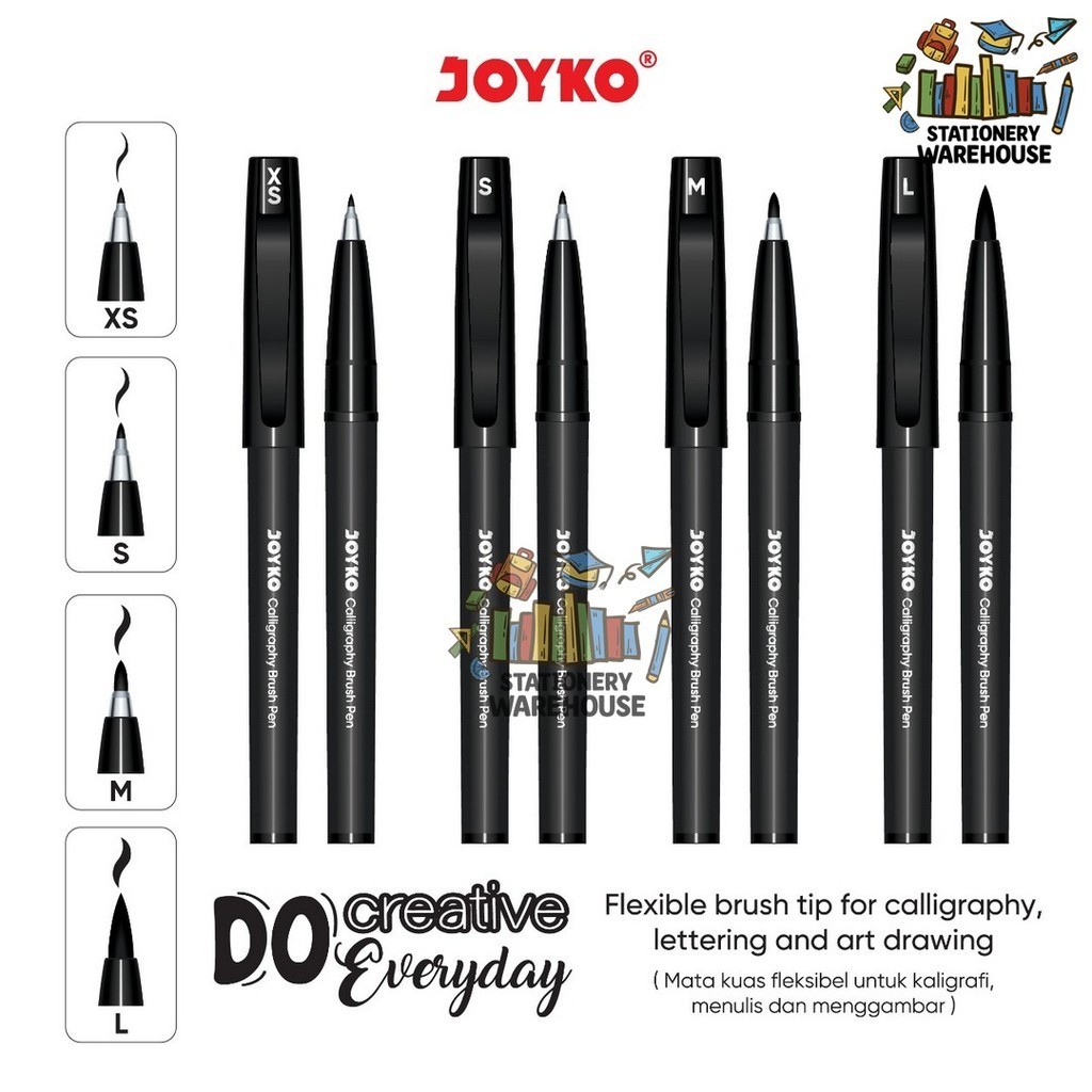 

Calligraphy Brush Pen Pena Kuas Kaligrafi Joyko CBP-386 XS S M L
