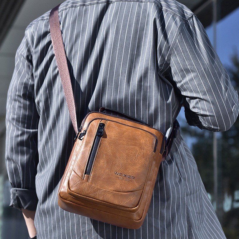 Tas Weixier D288 Original Tas Selempang Pria Kasual  Kapasitas Besar Anti Air PU Leather