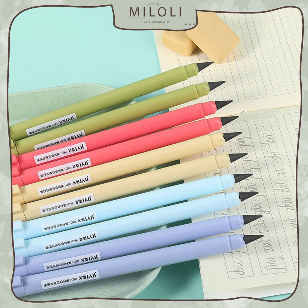 

[MILOLI] 1Pcs NEW INKLESS PENCIL MORANDI Tebal Pen Pensil Segitiga Stationary - D0062