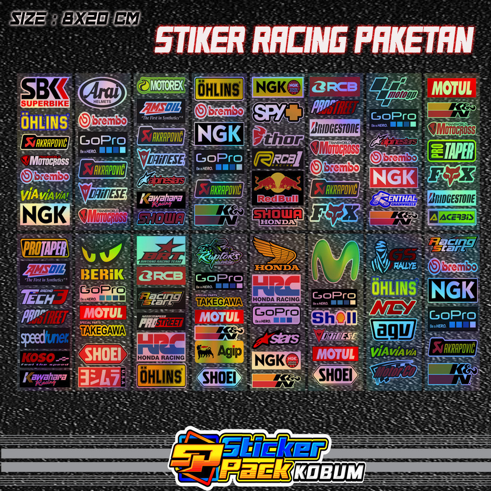 STIKER PACK RACING STIKER LOGO LOGO RACING STIKER KEREN DAN KEREN UNTUK MOTOR ANDA/ STIKER PACK Holo