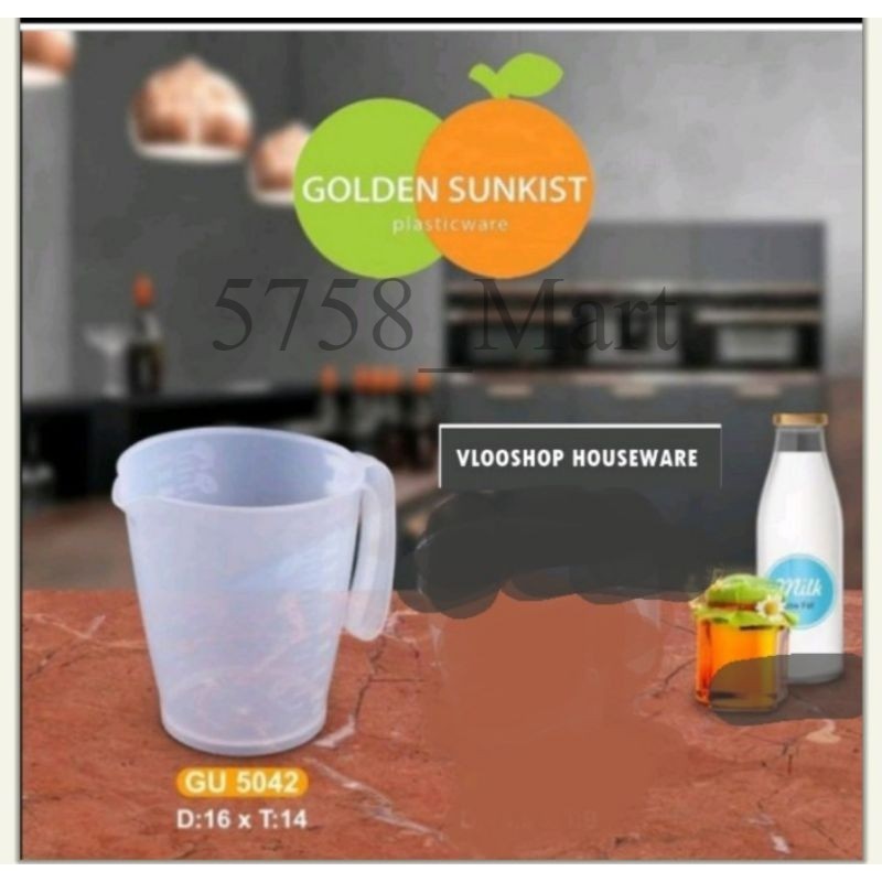 Gelas ukur/Gelas Takar/Gelas Takaran Plastik  1000ml Tebal golden sunkist
