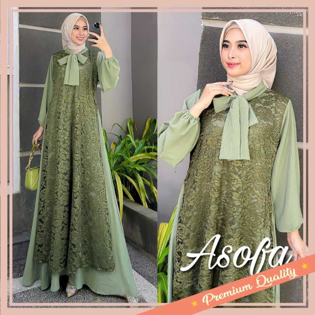 Gamis Kekinian Remaja Anak Dewasa Murah Keren / Gamis Terbaru Dress Jumbo 3XL 4XL Asofa Dress Gamis 