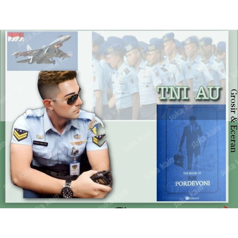 Pordevoni Kain bahan Seragam  Polri Satpol PP TNI AU harga Per 10 Cm