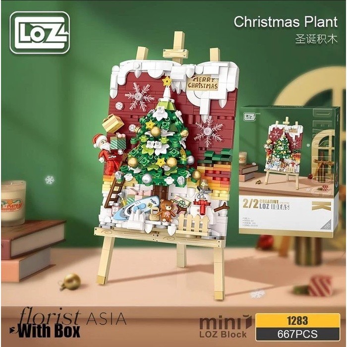 Lego Bunga Balok Susun Mainan Edukasi Anak Christmast Easel LOZ Mini Nano Bricks Mini Building Block