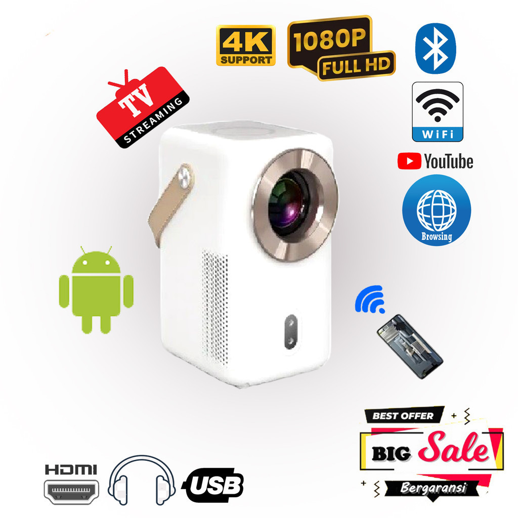 Proyektor Murah Android Original 3600 Lumens / Proyektor mini / Projector Mini / Projector android /
