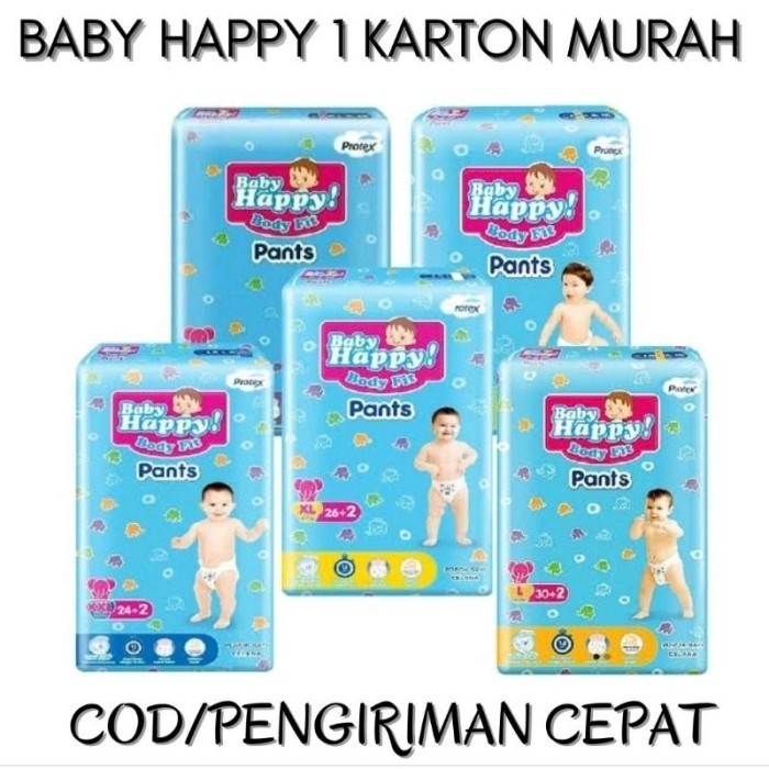 POPOK PAMPERS BAYI MURAH BABY HAPPY PANTS 1 KARTON