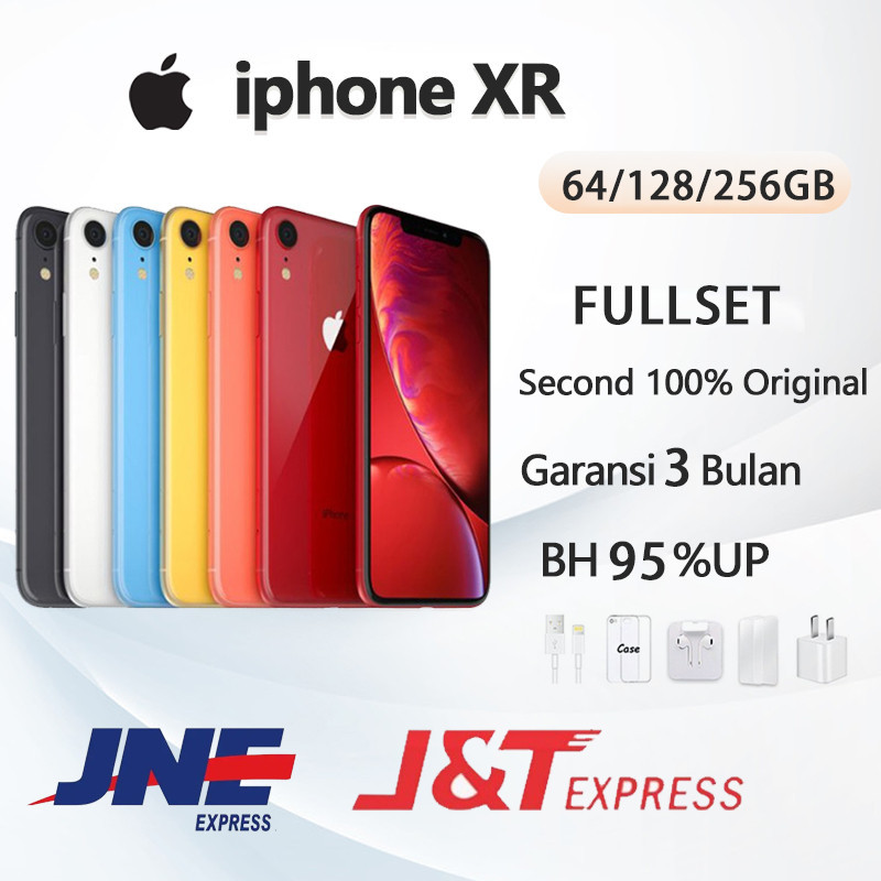 APPLE iphone XR 64GB/128GB/256GB SECOND FULLSET ORIGINAL LIKE NEW BH 95+% Kondisi Perfect