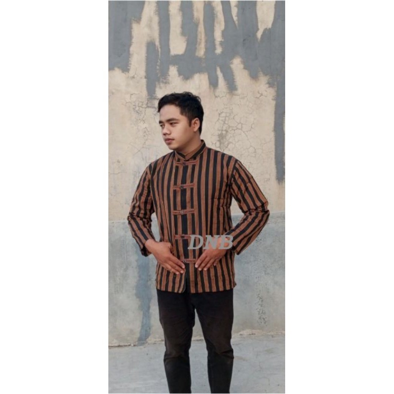 LURIK JAWA Koko Surjan lurik Koko lurik sanghai baju Surjan Pria wanita